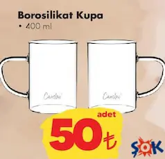 BOROSİLİKAT KUPA 400 ML